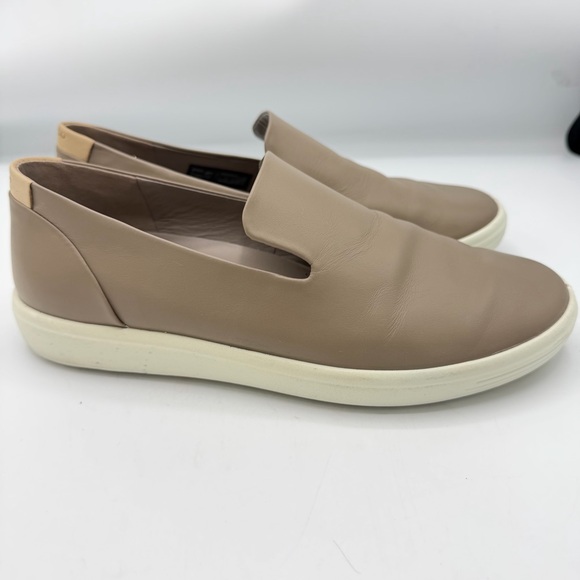 Ecco Women’s Taupe Leather Slip-On Loafers - Picture 2 of 7